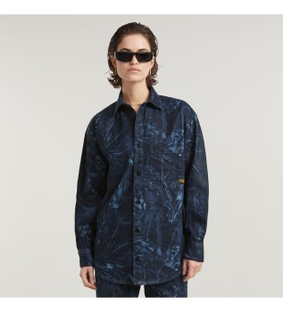 Luźna granatowa bluza typu overshirt