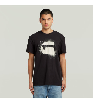 T-shirt Spuitembleem zwart