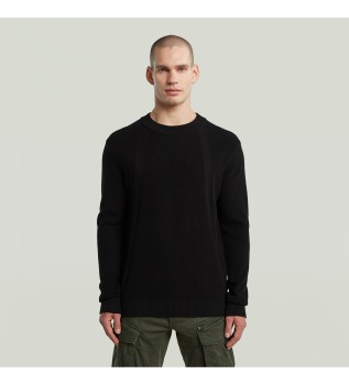 Pull en maille ctele avec structure noire