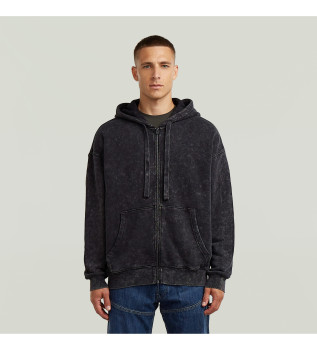 Sweatshirt solta lavada preta