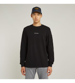 Sweatshirt Checquard Pocket noir