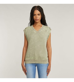 Sweat-shirt vert  effet dlav
