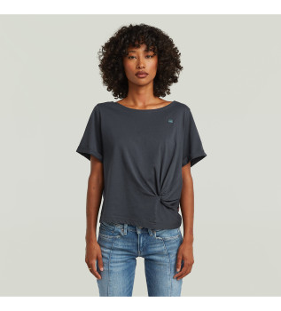 Granatowa koszulka z węzłem