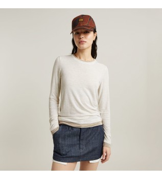 T-shirt de dupla camada bege