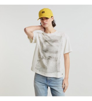 Faux Embro Loose T-shirt white