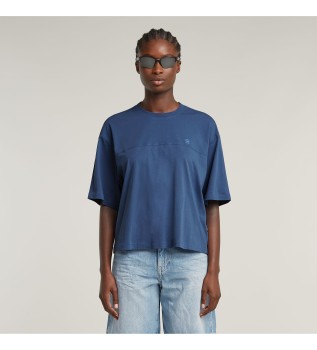 Maglietta ampia con cuciture orizzontali blu