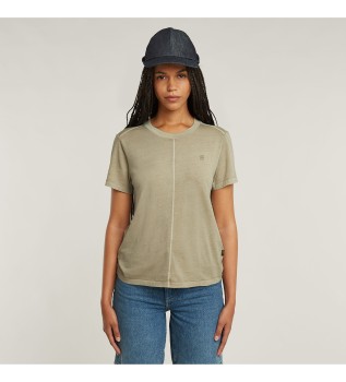 T-shirt com costura frontal taupe