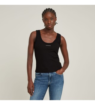 Slanke mouwloze top zwart