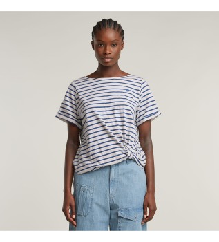 Top Gestreepte knoop blauw, wit