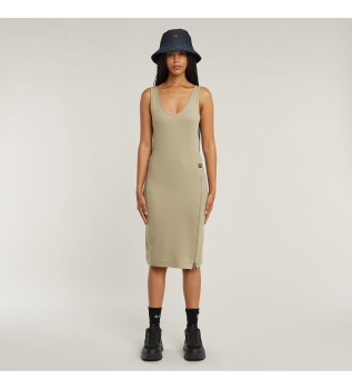 Asymmetrisk kjole med taupe-lynls