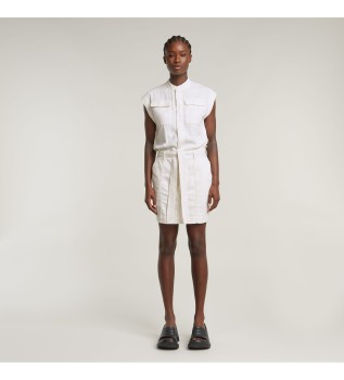 Httermet kjole med lommer hvid