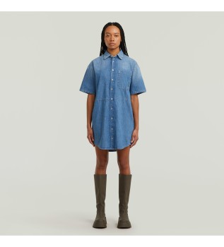 Afslappet kjole med snre bl