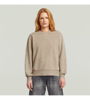 Sweat-shirt beige Washed A Line Script