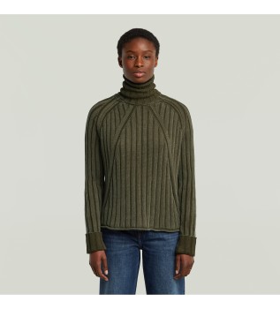 Washed loose turtle green jumper