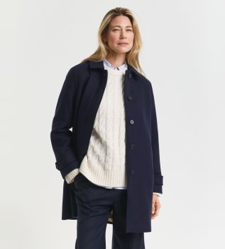 Wollmix-Mantel Car marineblau