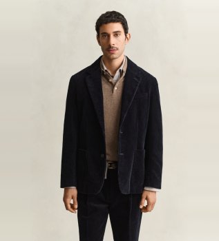 Chaqueta de traje de pana azul marino