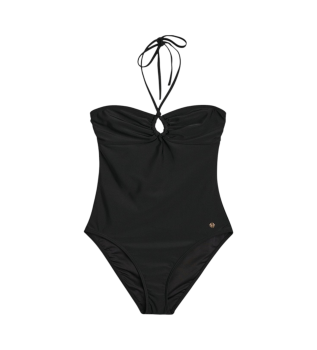 Black slim fit swimming costume