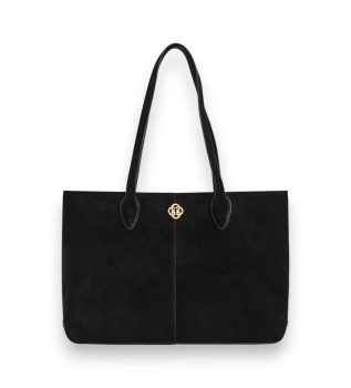 Schwarze Tote Bag aus Wildleder