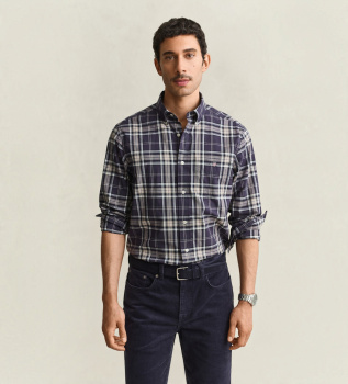 Chemise à carreaux bleue
