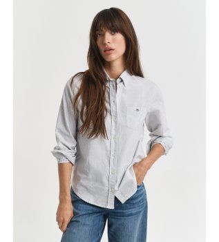 Camisa Oxford de listras azul
