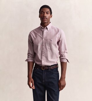 Oxford Regular Fit Hemd Granatrot