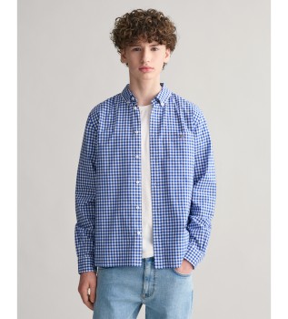 Vichy Shield Teens blue checked poplin shirt