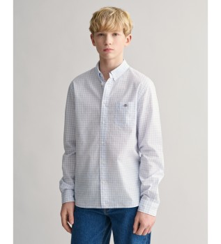 Vichy Shield Teens blue checked poplin shirt