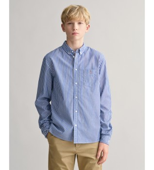 Shield Teens striped poplin shirt blue
