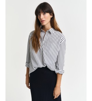 Camisa de popelina clsica de rayas Relaxed Fit marino