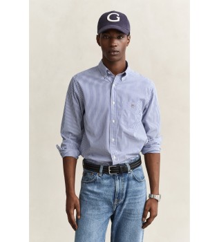 Camicia in popeline a righe blu