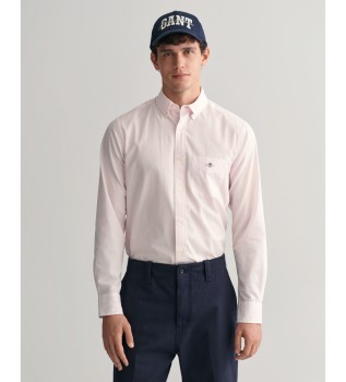 Camisa de popelina Regular Fit Banker Stripe rosa claro