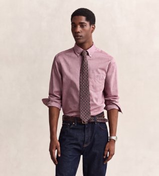 Camicia in popeline Regular Fit granata