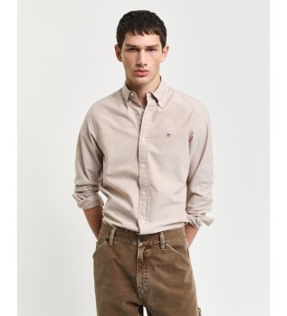 Slim Fit Oxford overhemd beige
