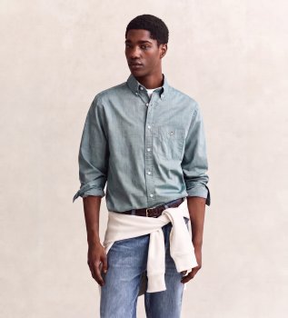 Chemise en popeline Regular Fit verte