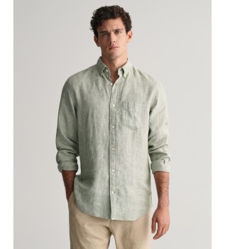 Camisa Regular Fit de lino verde