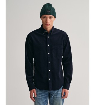 Regular Fit navy corduroy overhemd