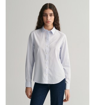 Camisa Regular Fit de popelina a cuadros Vichy azul