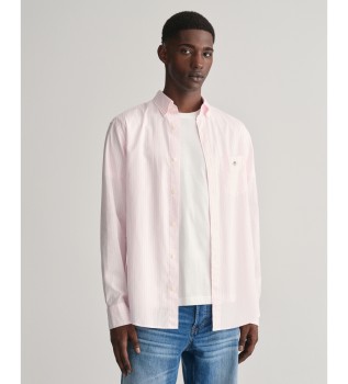 Camisa Regular Fit de popelina a rayas rosa