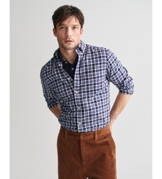 Regular Fit Lichtgewicht Twill Plaid Regular Fit Overhemd marine