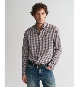 Regular Fit Lichtgewicht Twill Vichy Plaid Regular Fit Overhemd
