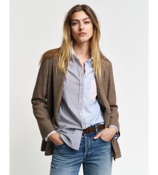 Camisa Relaxed Fit con diseo de parches azul