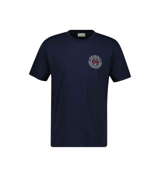 Grafisk T-shirt marinbl�