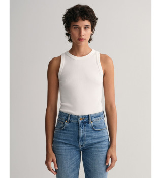 Weißes geripptes Tank-Top
