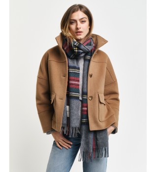 Chaqueta Corta De Lana marrn