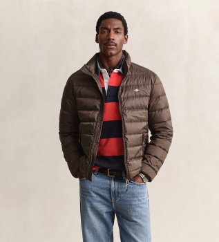 Brown lightweight down jacket