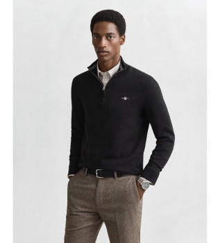 Pull Classic Cotton à demi-zip noir