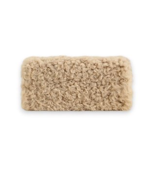 Lammfell-Clutch beige