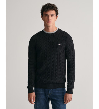 Camisola preta com gola redonda