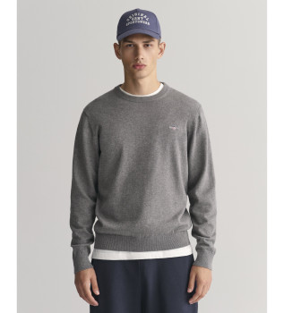 Classic Cotton Crewneck Pullover Grey