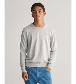 Cotton crew neck jumper grey